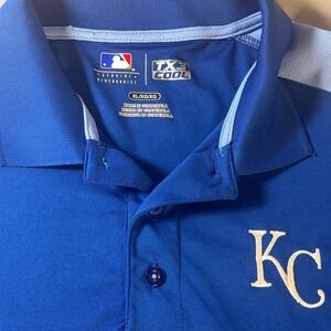 Kansas City Royals MLB TX3 Cool Polo Shirt Mens XL Blue Performance Baseball